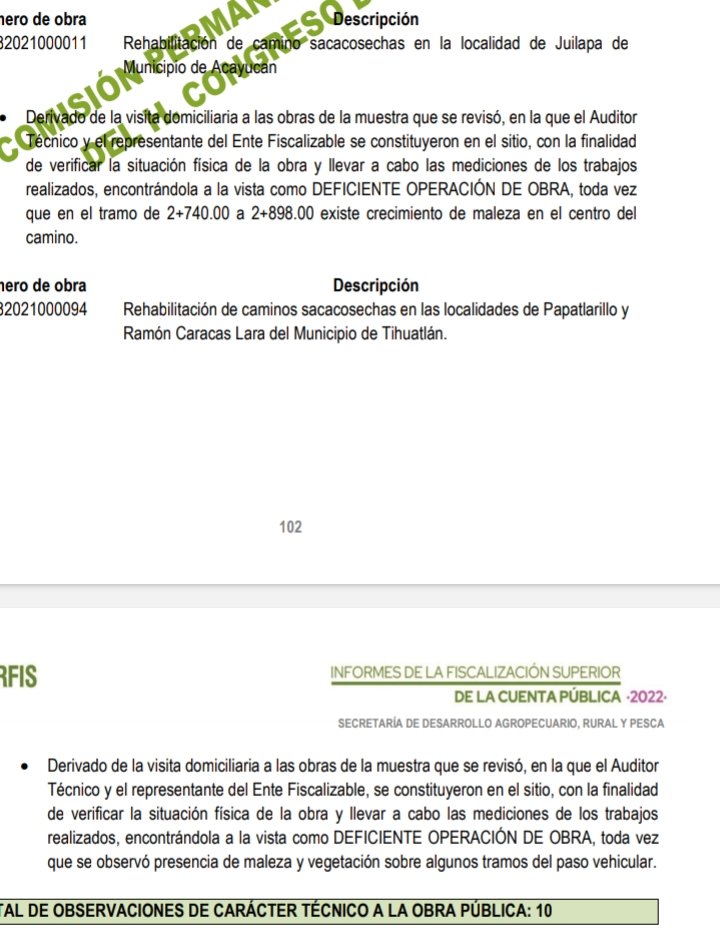 SEDARPA construyó con deficiencias los caminos sacacosechas de Zongolica, Acayucan y Tihuatlan, determinó auditoría del&nbsp;ORFIS.