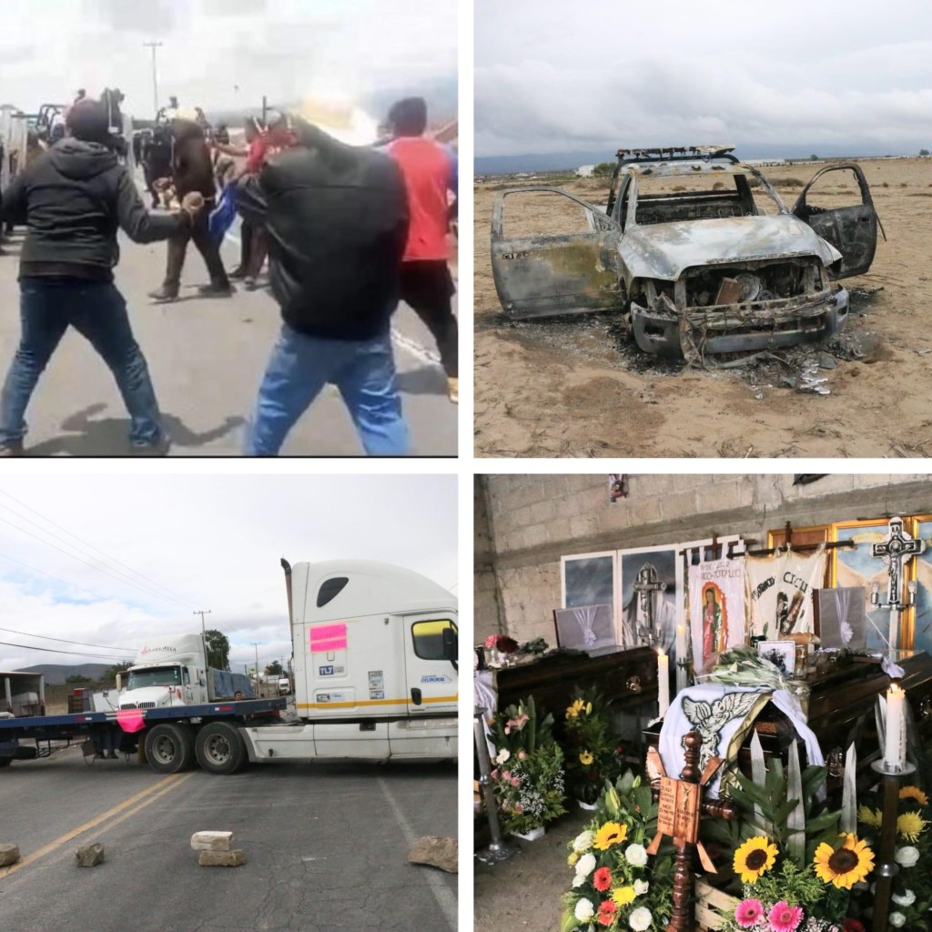 Continúa protesta en Totalco por asesinato a manos de policías estatales de dos campesinos que luchan contra Granjas Carroll en&nbsp;Perote.
