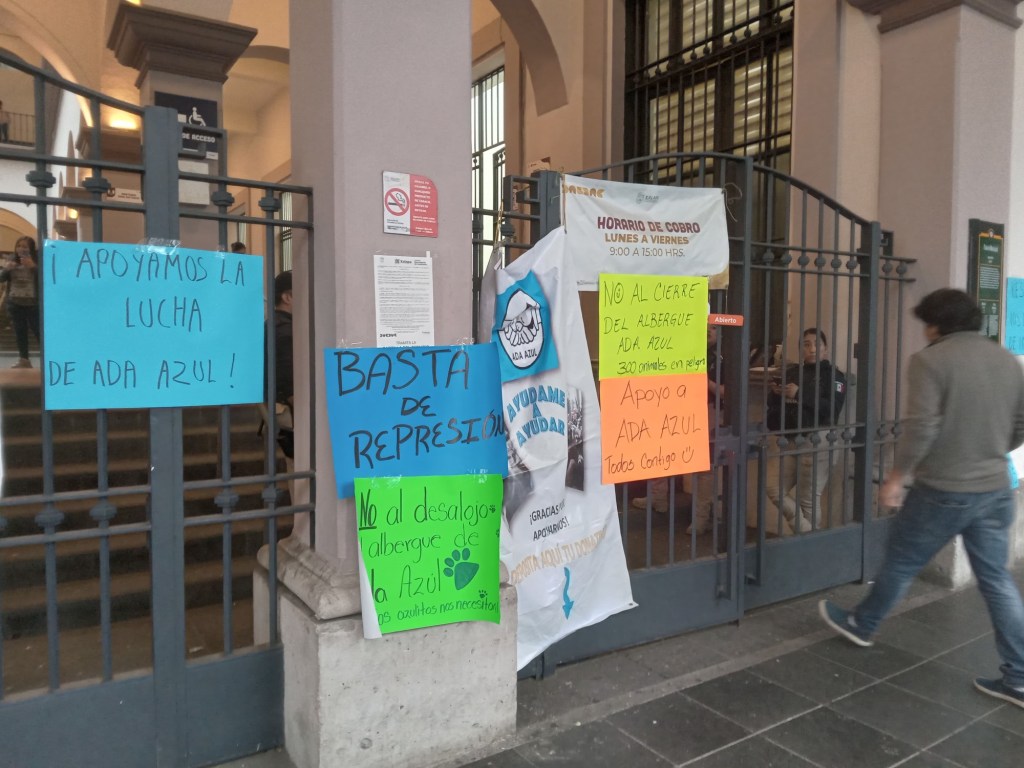 Se manifiestan afuera del Ayuntamiento por intento de desalojo del albergue Ada&nbsp;Azul.