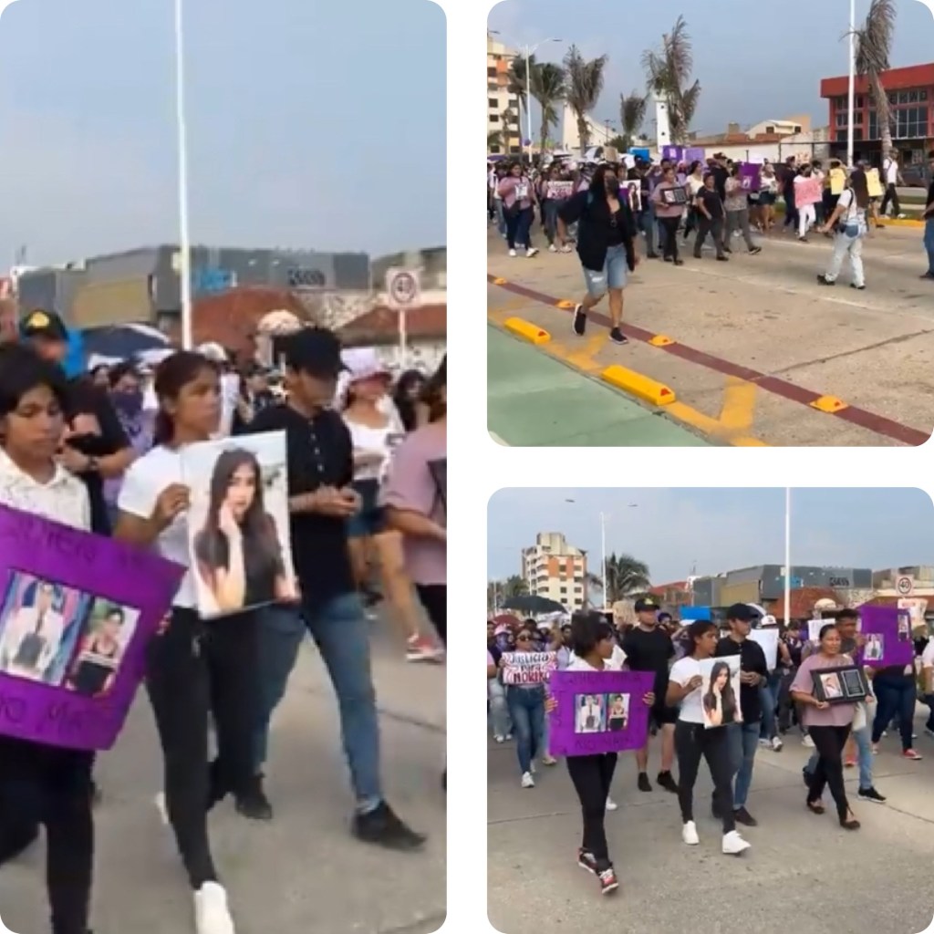 Marchan feministas por justicia para Noriko en Coatzacoalcos, piden catalogar crimen como&nbsp;feminicidio.