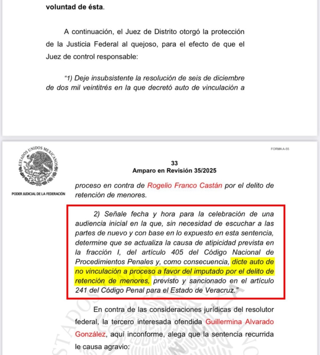 Tribunal Colegiado emite resolución que ampara a Rogelio Franco Castán: No cometió delito de retención de&nbsp;menores