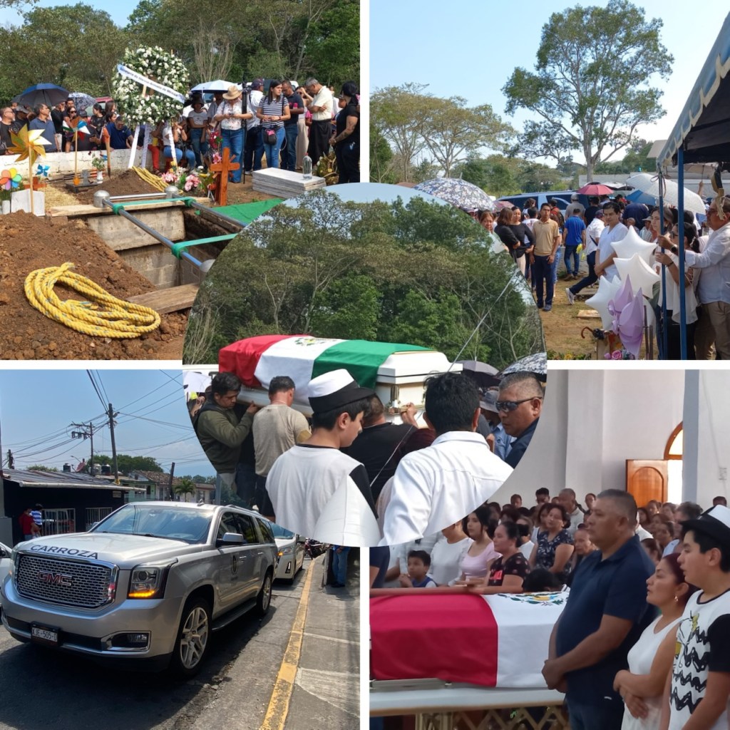 El ataúd cubierto con la bandera de México, bajó al sepulcro con el cuerpo de América Yamileth. Así la despiden sus&nbsp;familiares