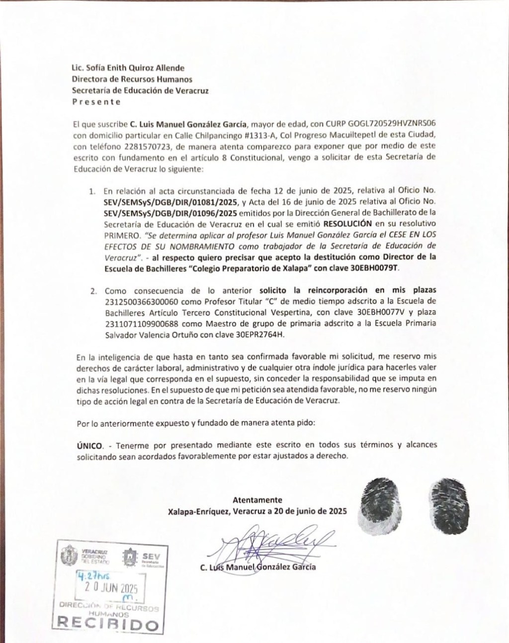 Director del Colegio Preparatorio aceptó dejar el cargo y pidió sus dos plazas&nbsp;magisteriales