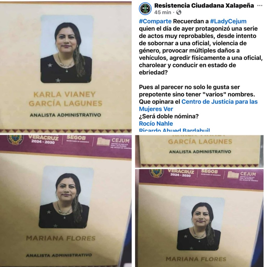 Trabajadora del CEJUM que conducía en estado de ebriedad; también portaba gafetes con doble&nbsp;identidad