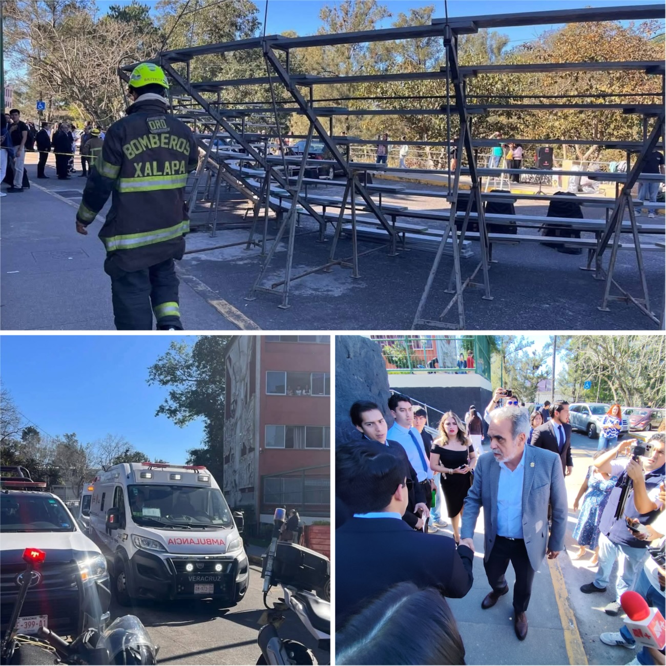Confirma rector 18 lesionados tras caer grada de fotografía de generación en Facultad de Derecho UV