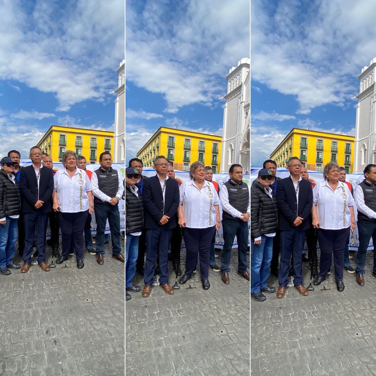 Protestan y toman el centro de Xalapa líderes sindicales de SESVER; piden mesa de diálogo con la gobernadora Nahle